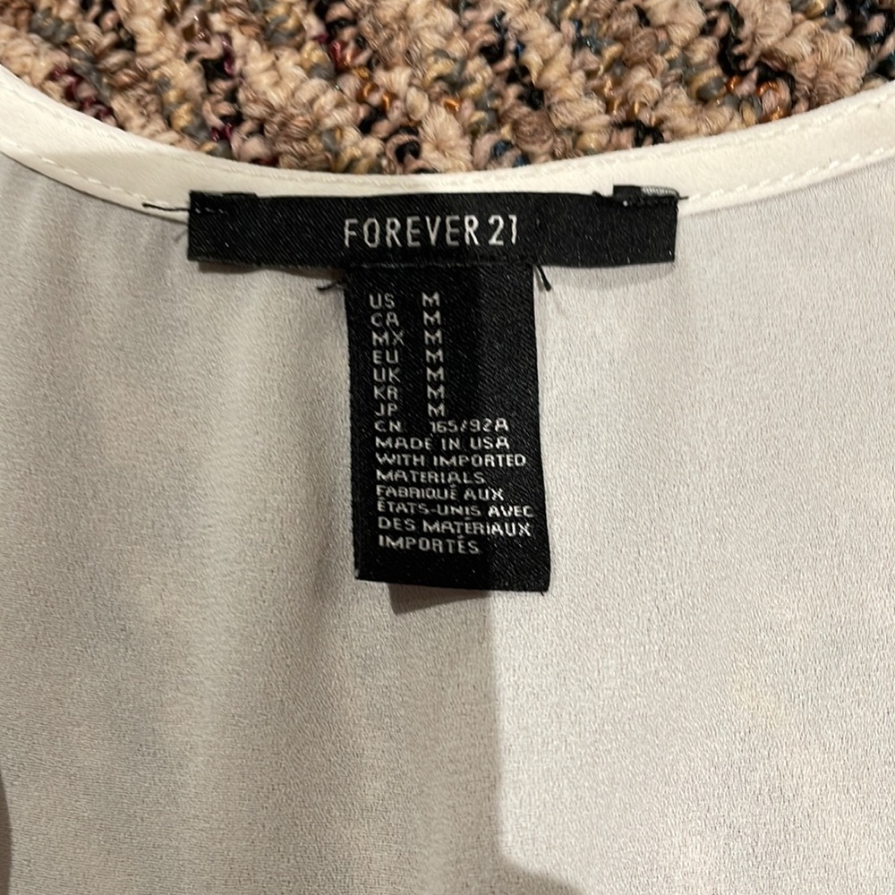 Forever 22 White Open Front Criss Cross Tank Top - Picture 4 of 4